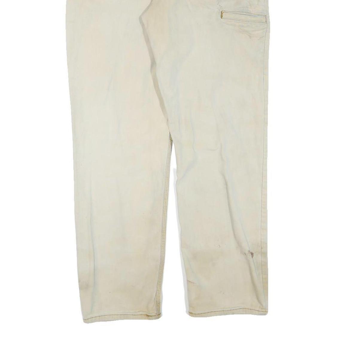 CARHARTT Mens Regular Fit Beige Cotton Blend Trousers W36 L32 Workwear Zip