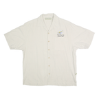 EAGLE DRY GOODS Mens White Silk Casual Shirt M FormFactor Sequoia Team Logo