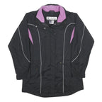COLUMBIA Womens Black & Purple Outdoor Jacket M Nylon Zip Reflective Sportswear