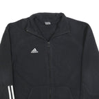 ADIDAS Mens Black Track Jacket M Polyester Zip Three Stripe Sportswear