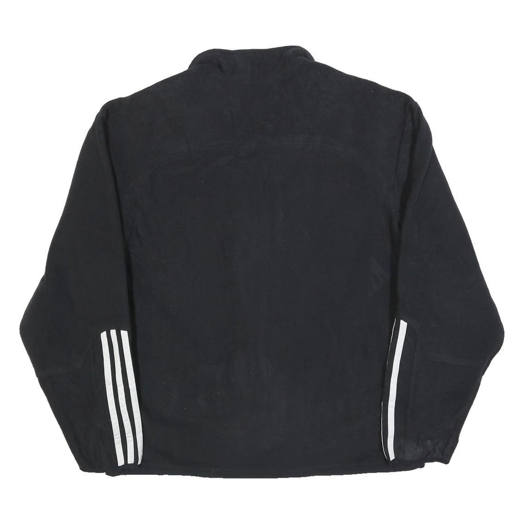 ADIDAS Mens Black Track Jacket M Polyester Zip Three Stripe Sportswear