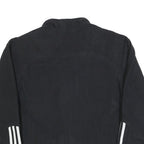ADIDAS Mens Black Track Jacket M Polyester Zip Three Stripe Sportswear