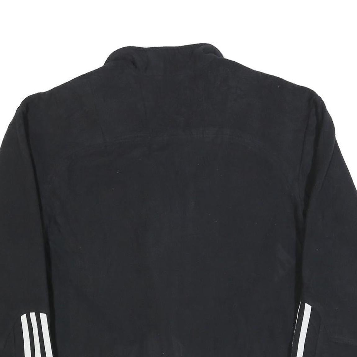 ADIDAS Mens Black Track Jacket M Polyester Zip Three Stripe Sportswear
