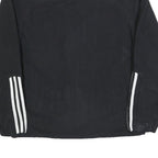 ADIDAS Mens Black Track Jacket M Polyester Zip Three Stripe Sportswear
