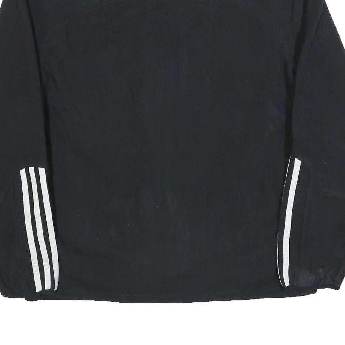 ADIDAS Mens Black Track Jacket M Polyester Zip Three Stripe Sportswear