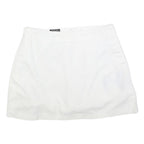 ADIDAS Womens White Cotton Blend Mini Skort S Sports Casual Stretch Fit