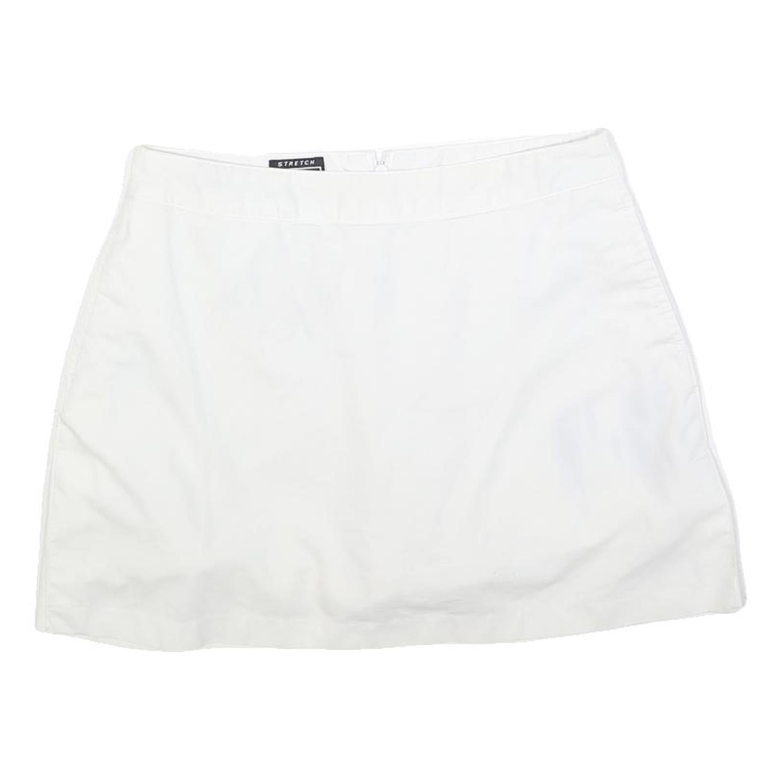 ADIDAS Womens White Cotton Blend Mini Skort S Sports Casual Stretch Fit