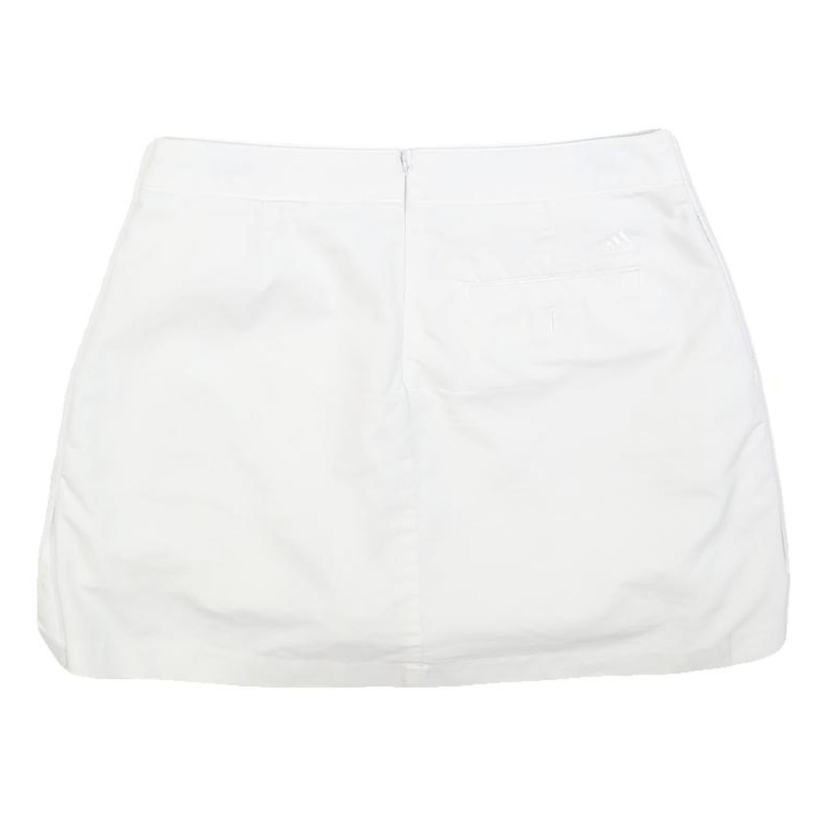 ADIDAS Womens White Cotton Blend Mini Skort S Sports Casual Stretch Fit