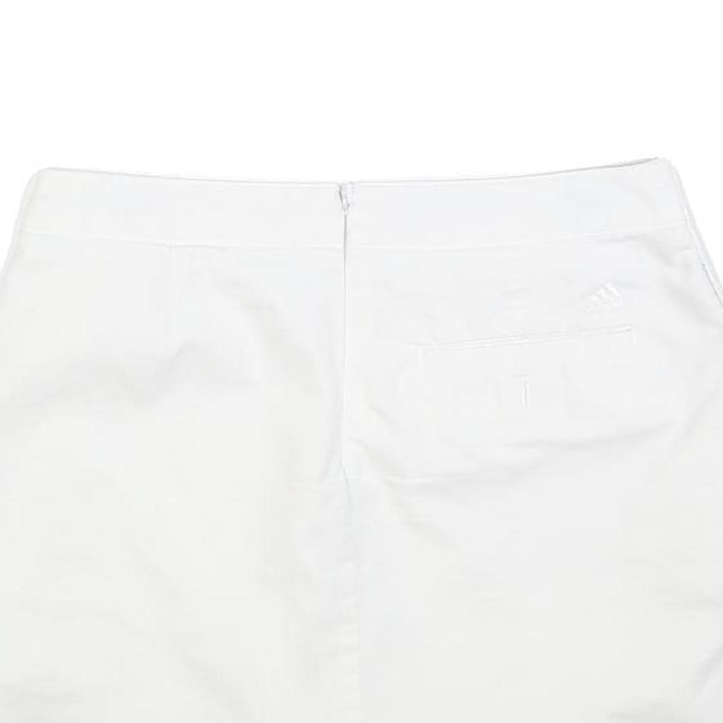 ADIDAS Womens White Cotton Blend Mini Skort S Sports Casual Stretch Fit