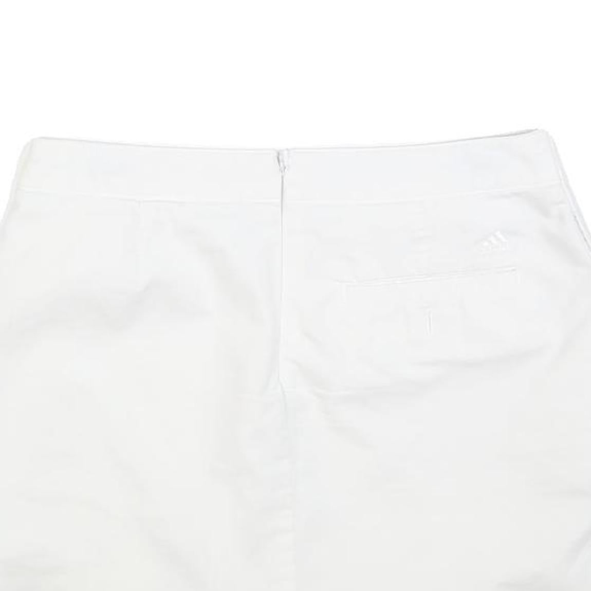 ADIDAS Womens White Cotton Blend Mini Skort S Sports Casual Stretch Fit
