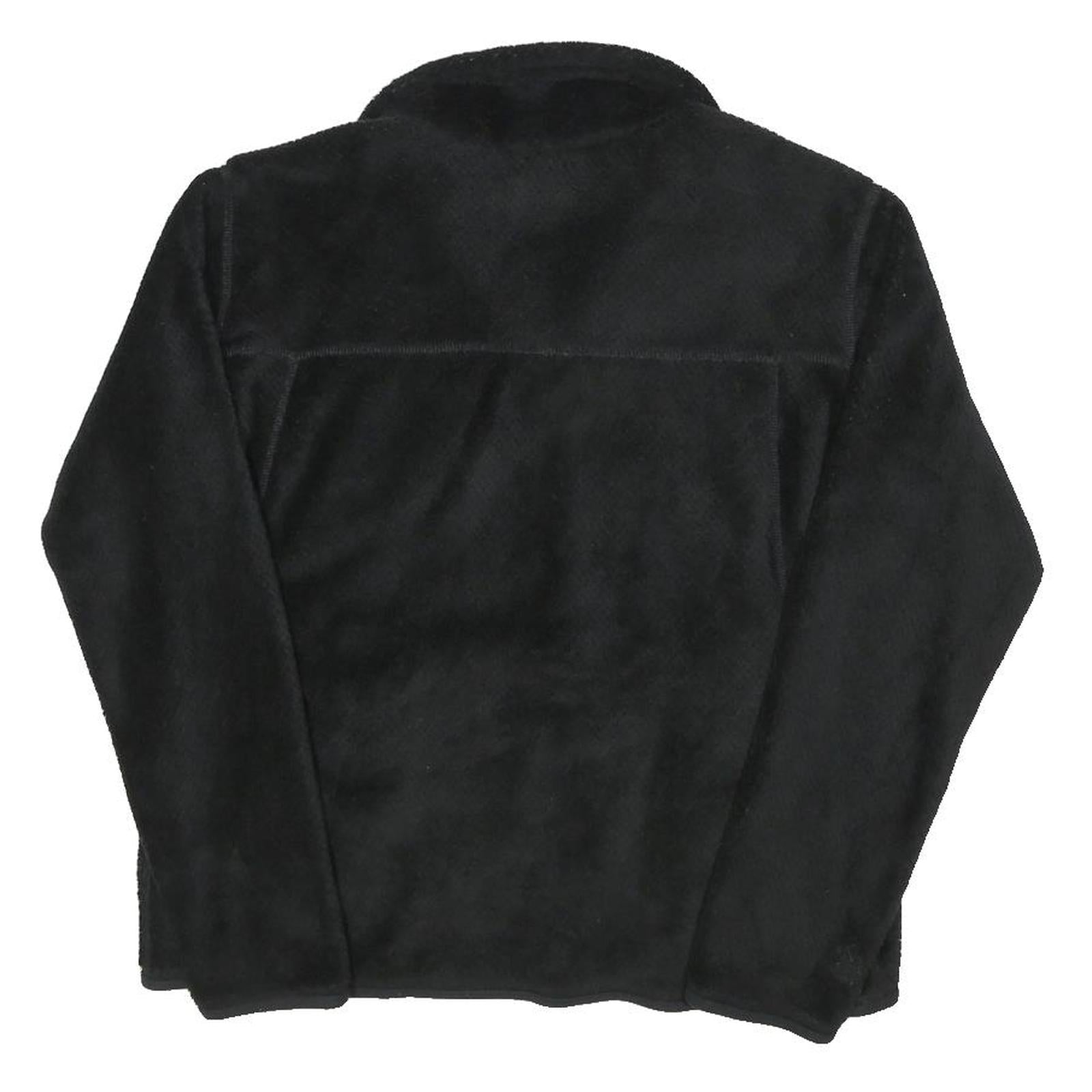 PATAGONIA Womens Black Plain Polar Fleece Pullover Jumper Size L Outdoor Casual