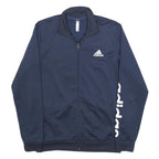 ADIDAS Mens Blue Jacket L Polyester Zip Logo Track Sportswear