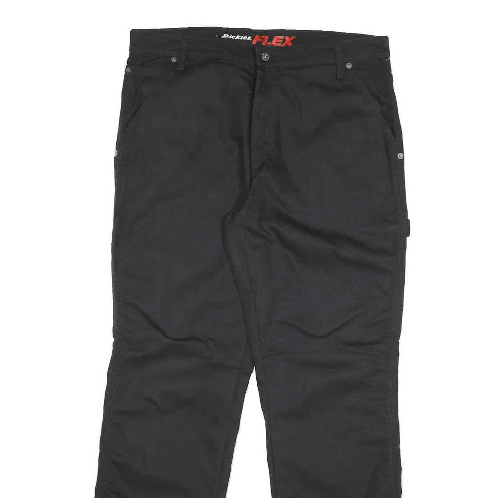 DICKIES Mens Cotton Blend Black Regular Fit Straight Leg Trousers W34 L31