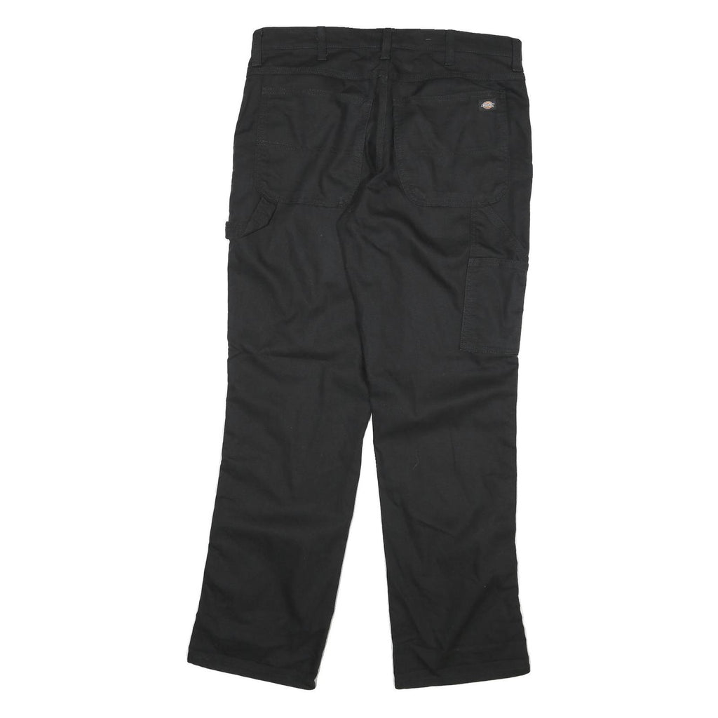 DICKIES Mens Cotton Blend Black Regular Fit Straight Leg Trousers W34 L31
