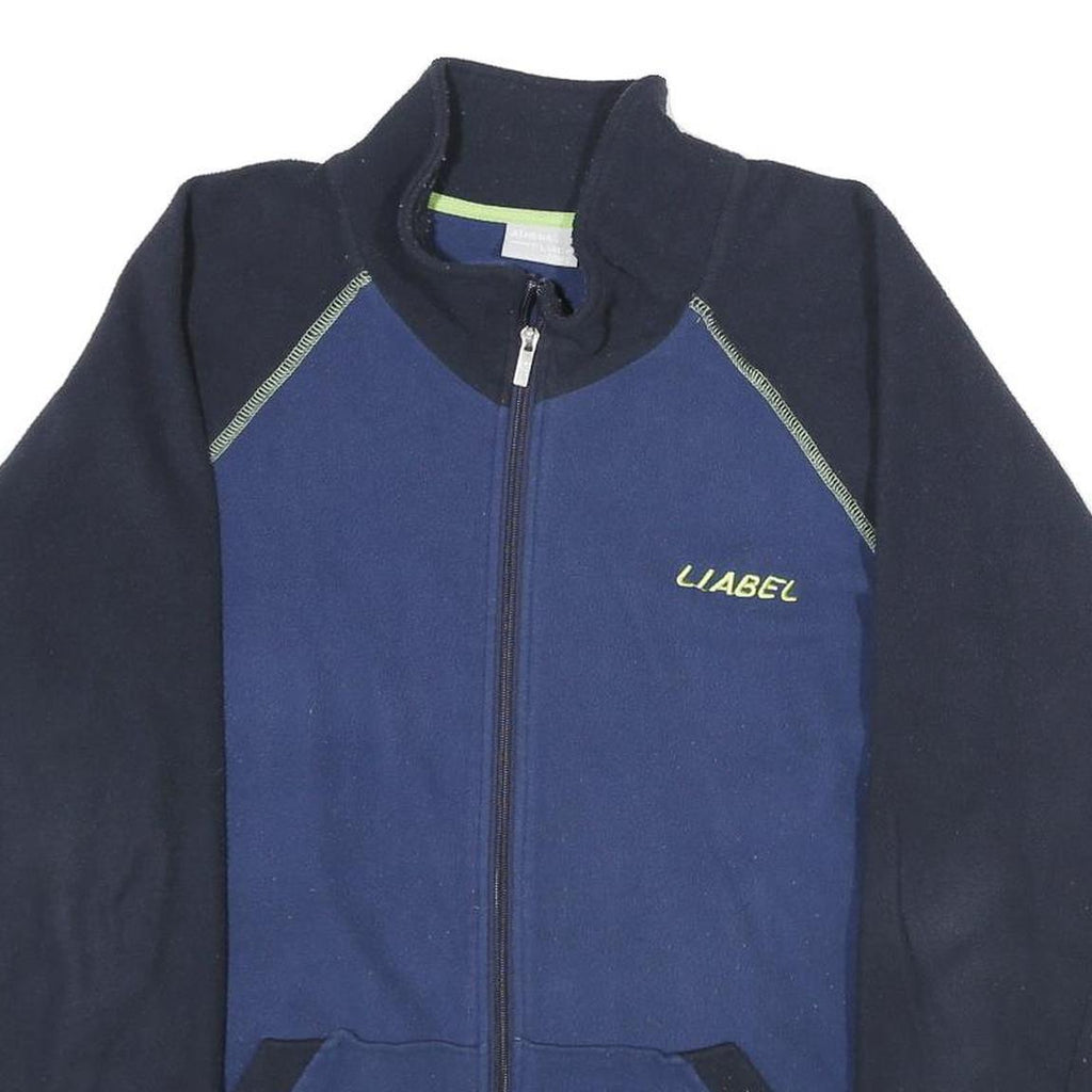 LLABEL Mens Navy Blue & Black Zip Polyester Jacket M Casual Outdoor Wear