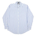 TOMMY HILFIGER Mens Blue & White Striped Shirt M Button Down Long Sleeve Cotton