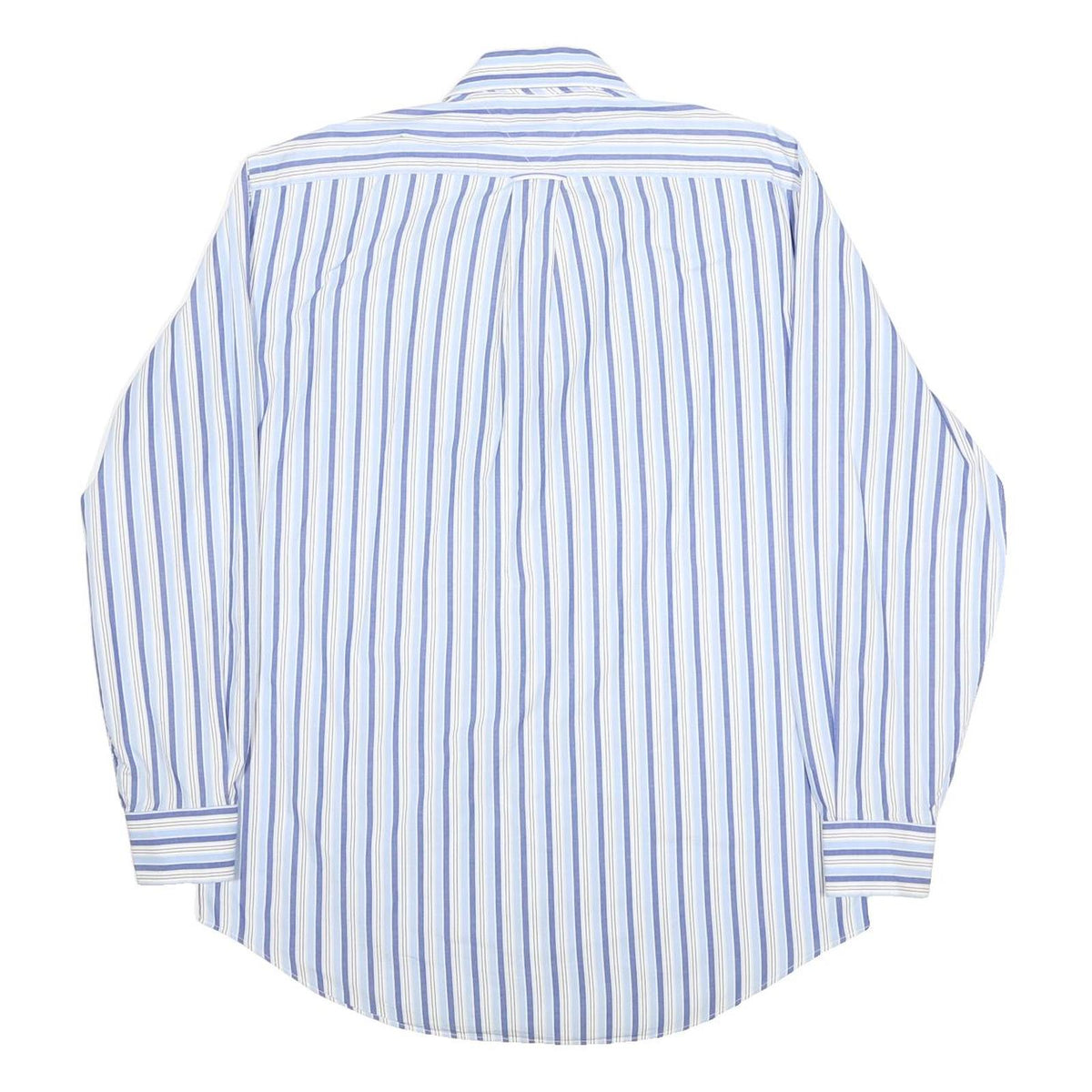 TOMMY HILFIGER Mens Blue & White Striped Shirt M Button Down Long Sleeve Cotton