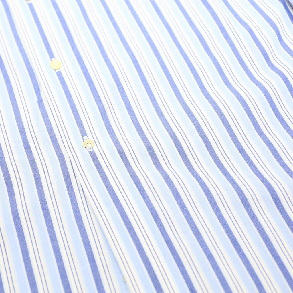 TOMMY HILFIGER Mens Blue & White Striped Shirt M Button Down Long Sleeve Cotton