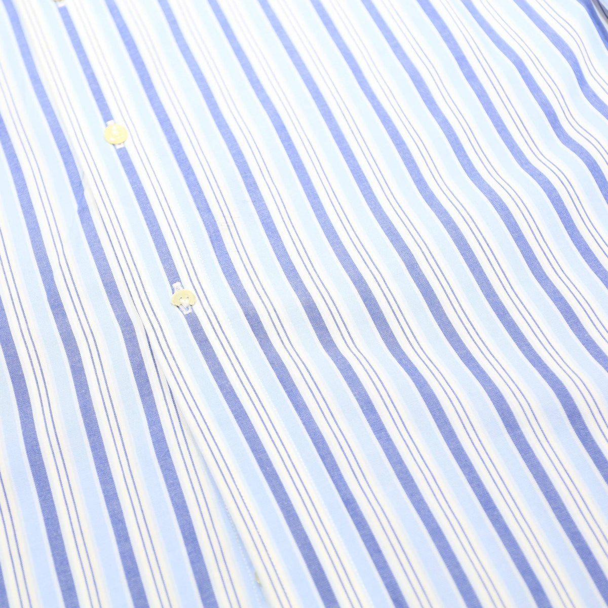 TOMMY HILFIGER Mens Blue & White Striped Shirt M Button Down Long Sleeve Cotton