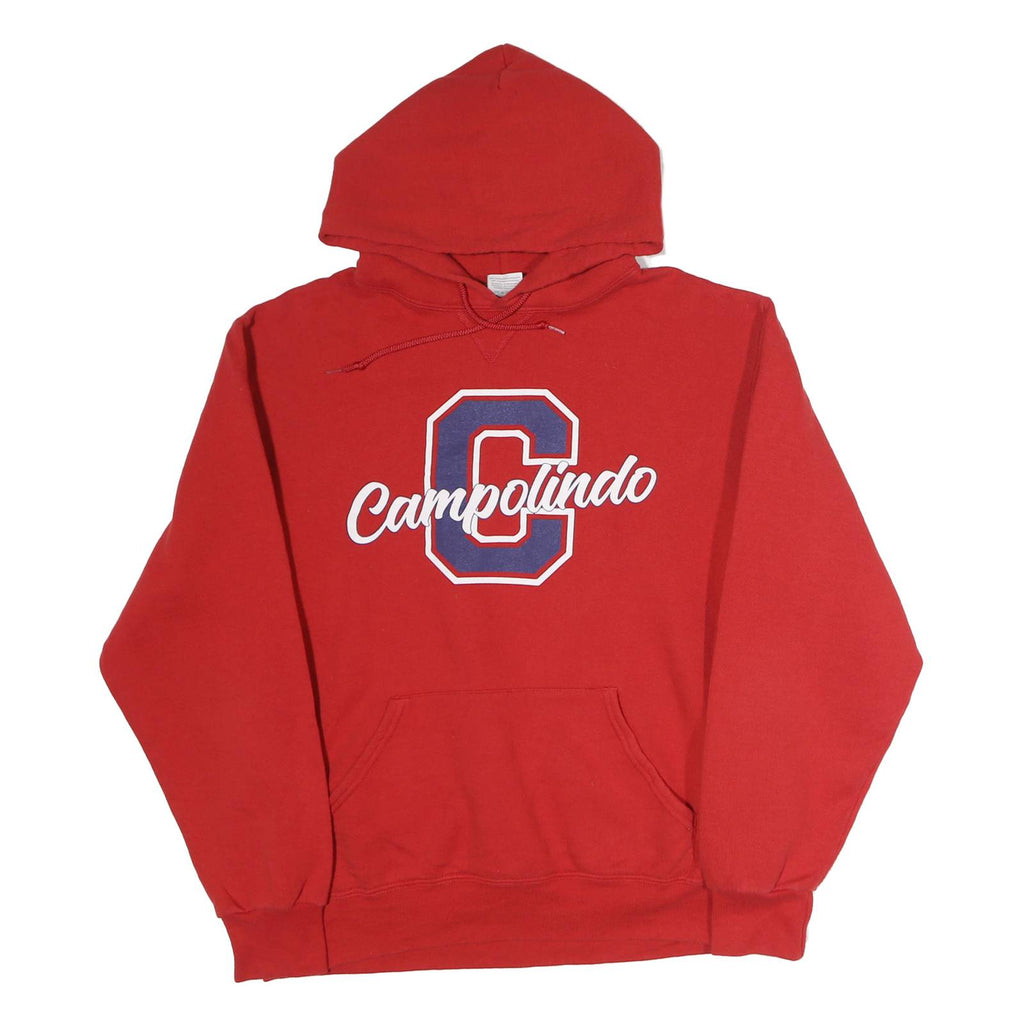 RUSSELL ATHLETIC Mens Red Collared Pullover L Cotton Jersey Plain Long Sleeve