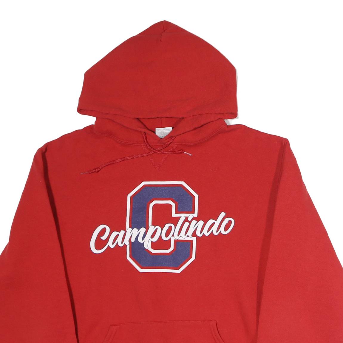 RUSSELL ATHLETIC Mens Red Collared Pullover L Cotton Jersey Plain Long Sleeve
