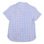 TOMMY HILFIGER Womens Blue & Red Check Shirt S Short Sleeve Cotton Blend