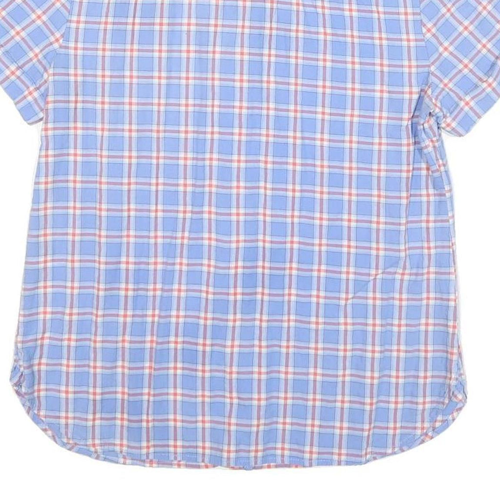 TOMMY HILFIGER Womens Blue & Red Check Shirt S Short Sleeve Cotton Blend