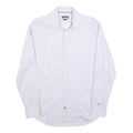 TOMMY HILFIGER Mens Blue & White Patterned Shirt M Cotton Blend Classic Fit