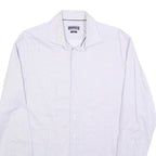 TOMMY HILFIGER Mens Blue & White Patterned Shirt M Cotton Blend Classic Fit