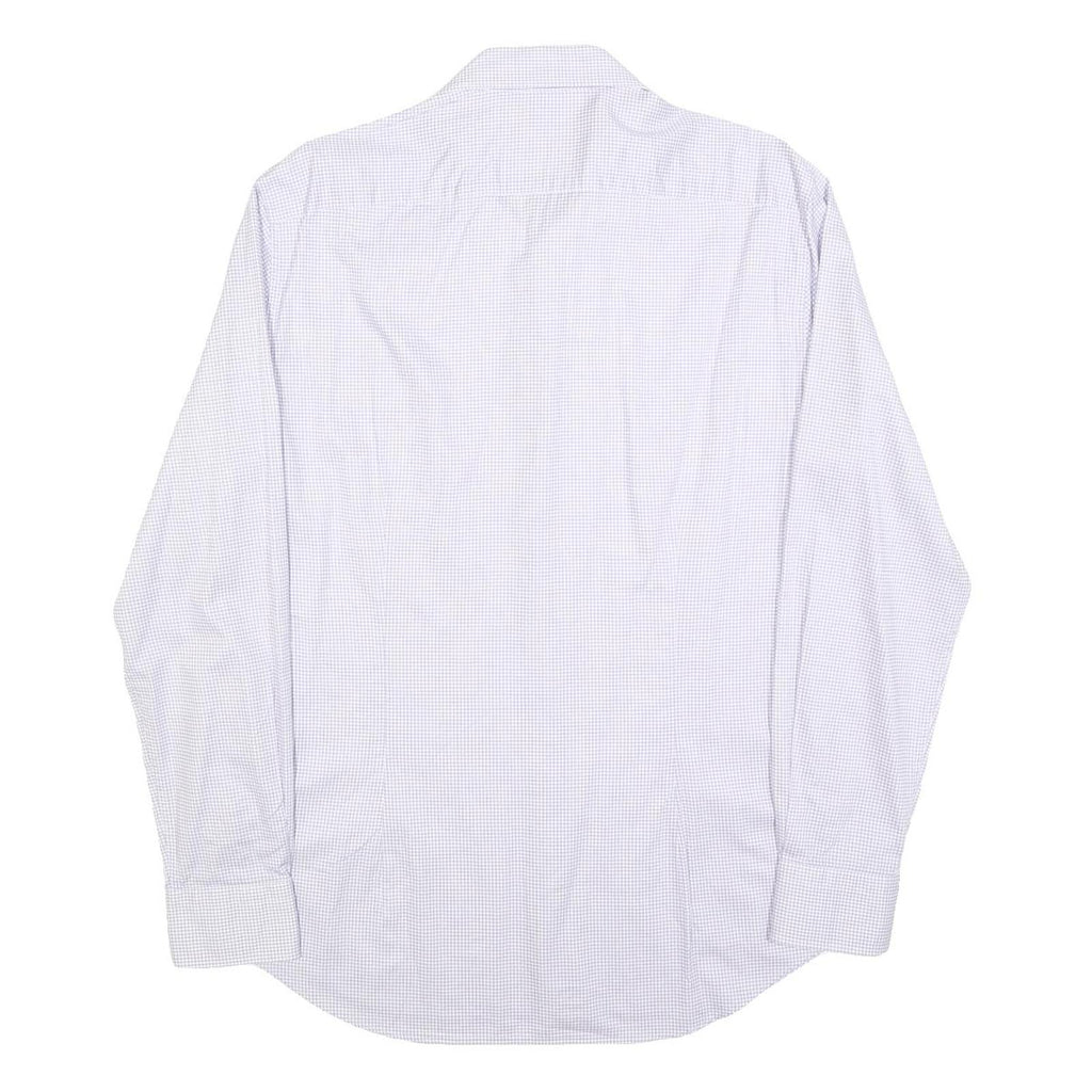 TOMMY HILFIGER Mens Blue & White Patterned Shirt M Cotton Blend Classic Fit