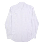 TOMMY HILFIGER Mens Blue & White Patterned Shirt M Cotton Blend Classic Fit