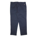 DICKIES Mens Cotton Blend Navy Regular Straight Trousers W44 L34 Workwear Zip