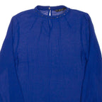 ZARA Sheer Womens Blouse Blue Long Sleeve S