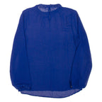 ZARA Sheer Womens Blouse Blue Long Sleeve S