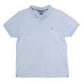 TOMMY HILFIGER Mens Blue Slim Fit Short Sleeve Plain Polo Shirt L