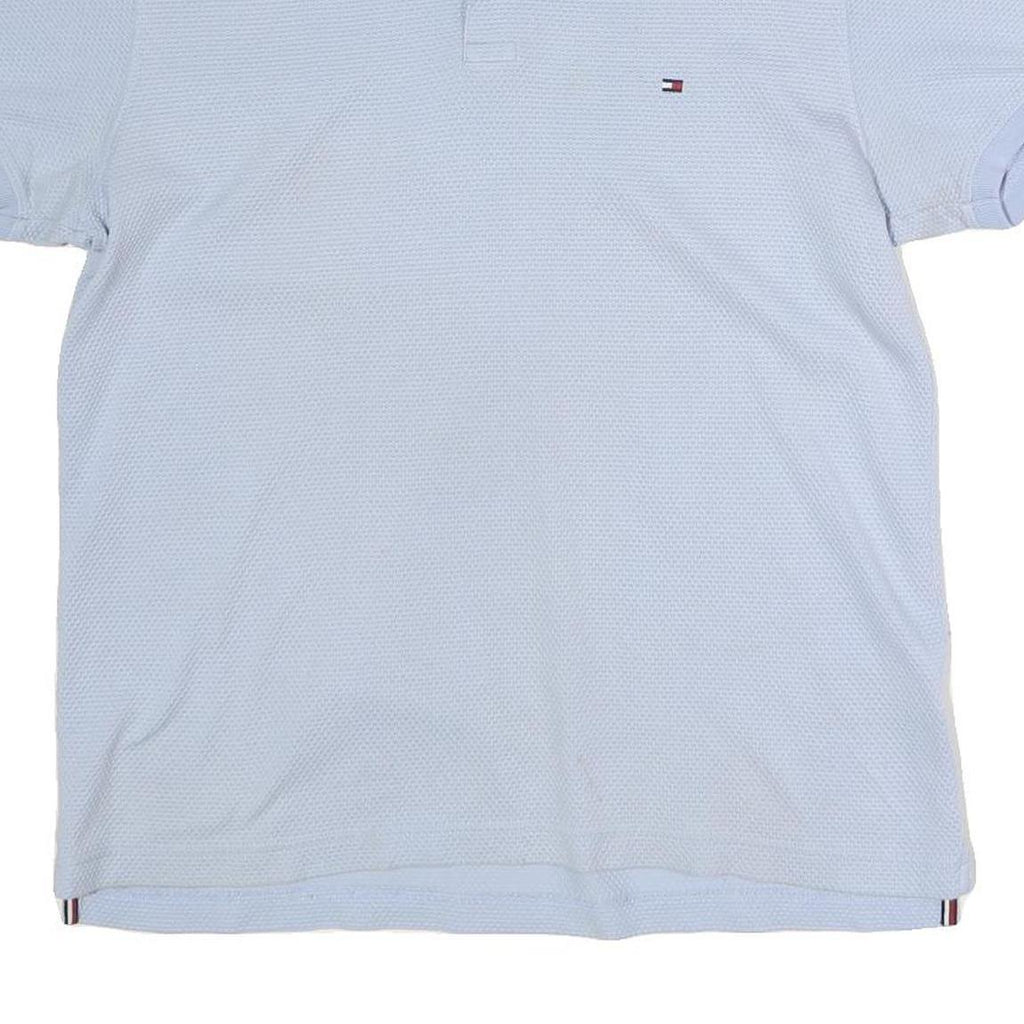 TOMMY HILFIGER Mens Blue Slim Fit Short Sleeve Plain Polo Shirt L