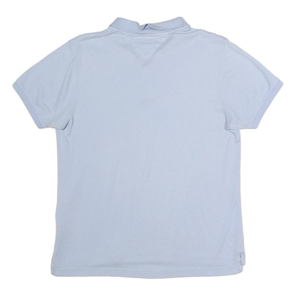 TOMMY HILFIGER Mens Blue Slim Fit Short Sleeve Plain Polo Shirt L