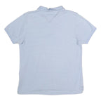 TOMMY HILFIGER Mens Blue Slim Fit Short Sleeve Plain Polo Shirt L