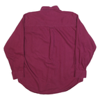 TRADER BAY Mens Maroon Plain Shirt L Button-Down Collar Long Sleeve Cotton Blend