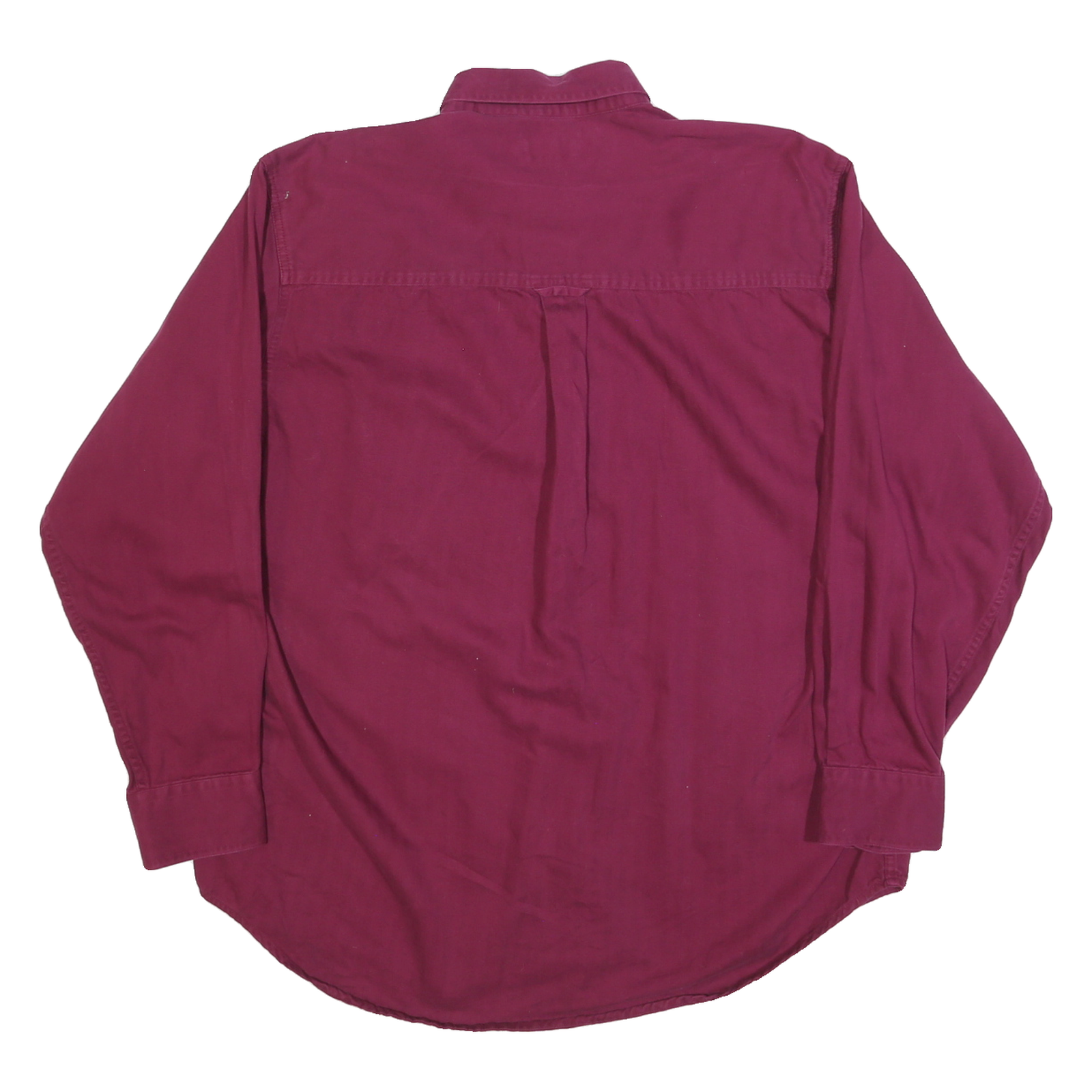 TRADER BAY Mens Maroon Plain Shirt L Button-Down Collar Long Sleeve Cotton Blend