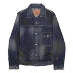 LEVI'S Mens Blue Cotton Blend Denim Jacket M Button Closure Classic Fit Casual