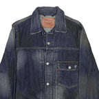 LEVI'S Mens Blue Cotton Blend Denim Jacket M Button Closure Classic Fit Casual
