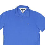 TOMMY HILFIGER Mens Blue Polo Shirt Short Sleeve Plain 2XL Cotton Blend