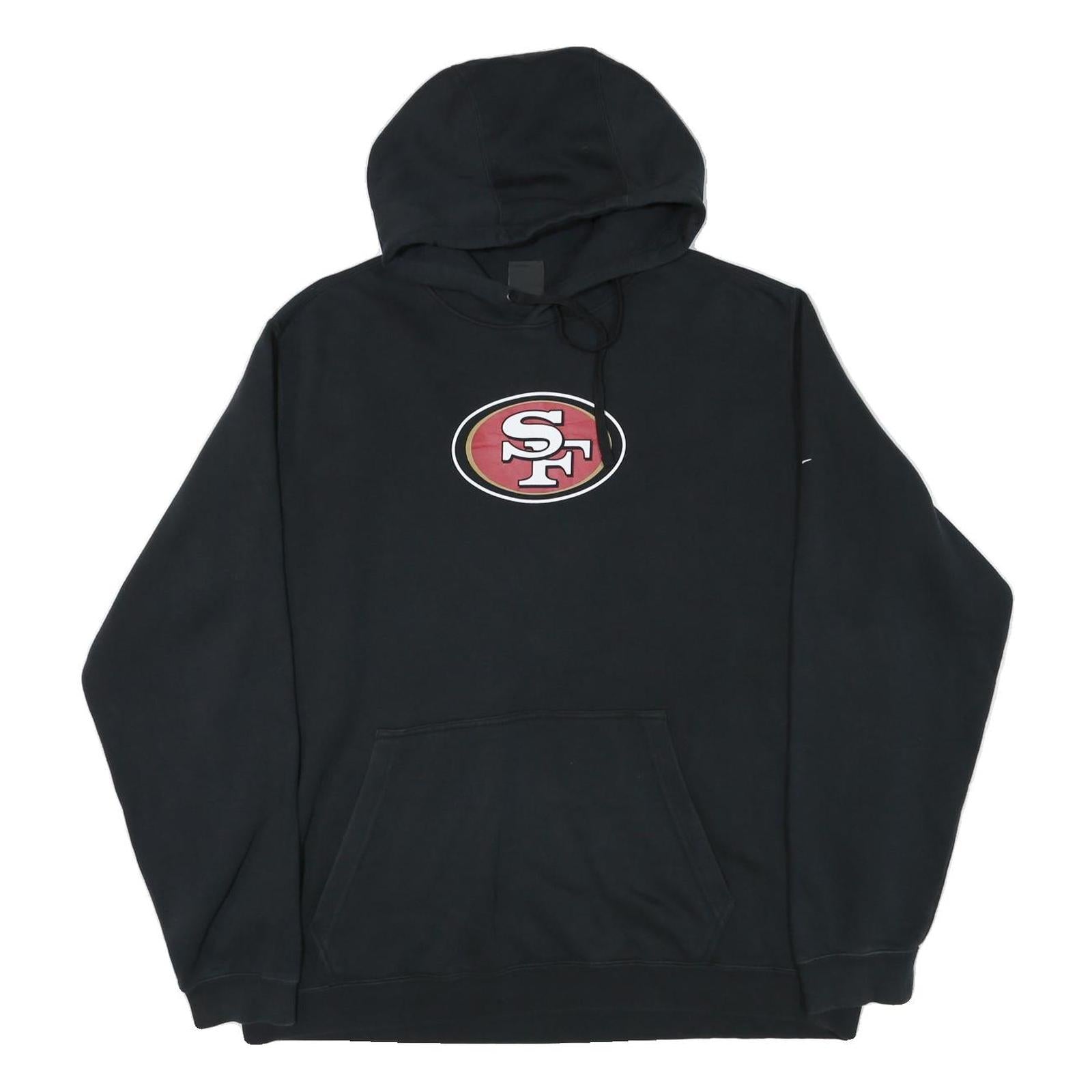 NIKE Mens Black San Francisco 49ers Pullover Hoodie 2XL NFL Sportswear