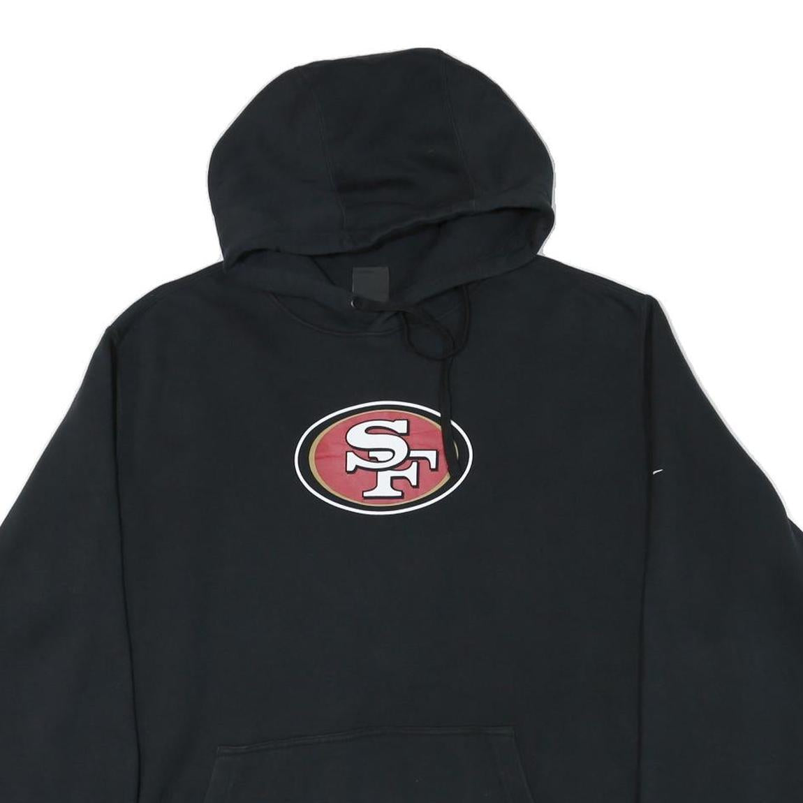 NIKE Mens Black San Francisco 49ers Pullover Hoodie 2XL NFL Sportswear