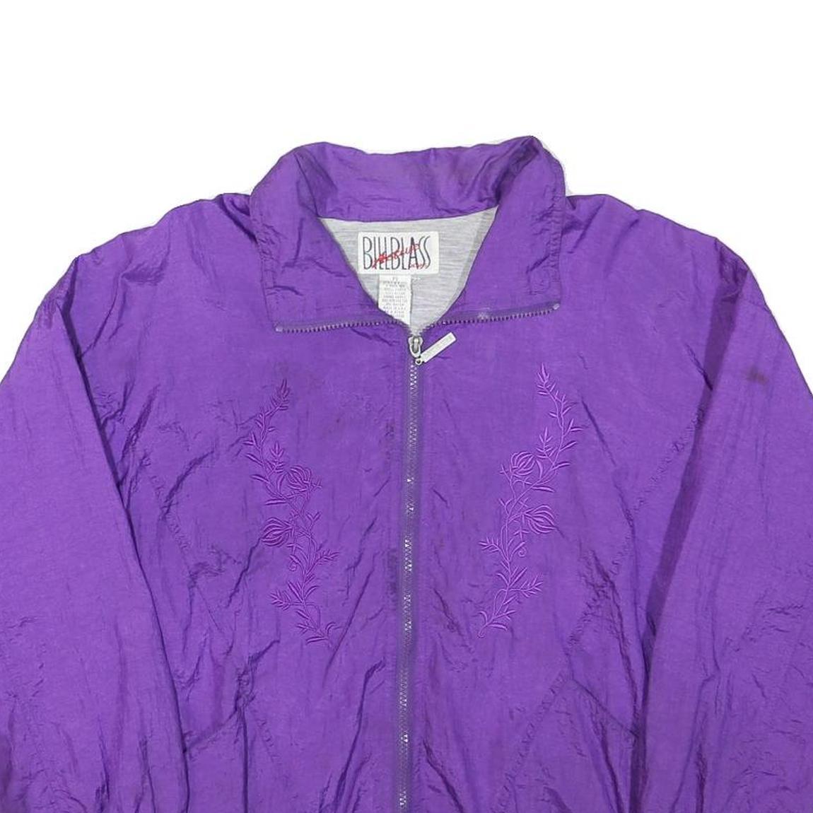 BILLBLASS Womens Purple Zip Jacket S Polyester Blend Embroidered Plain Stylish