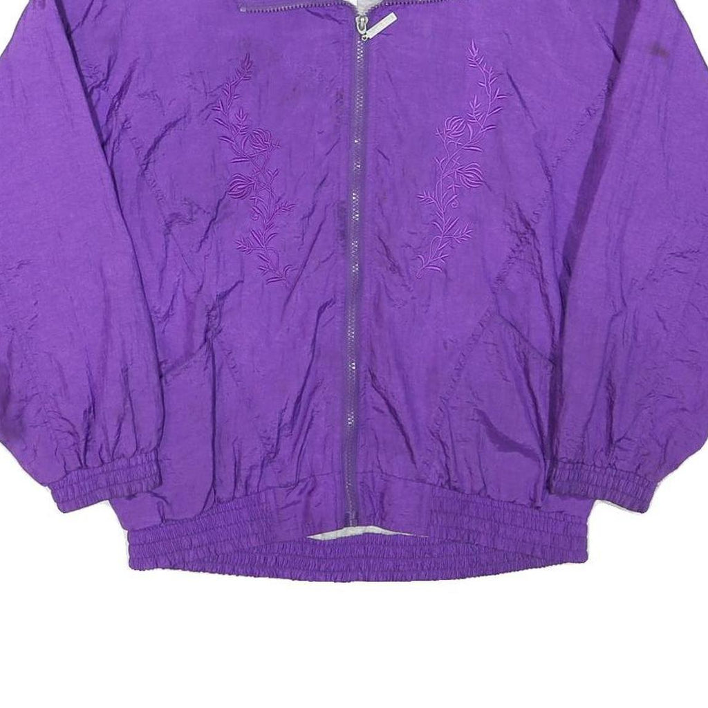 BILLBLASS Womens Purple Zip Jacket S Polyester Blend Embroidered Plain Stylish