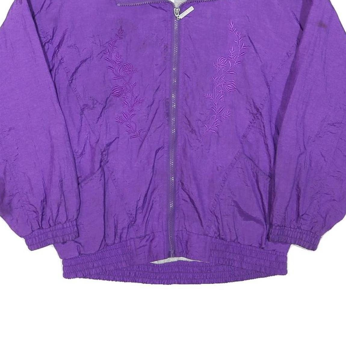 BILLBLASS Womens Purple Zip Jacket S Polyester Blend Embroidered Plain Stylish