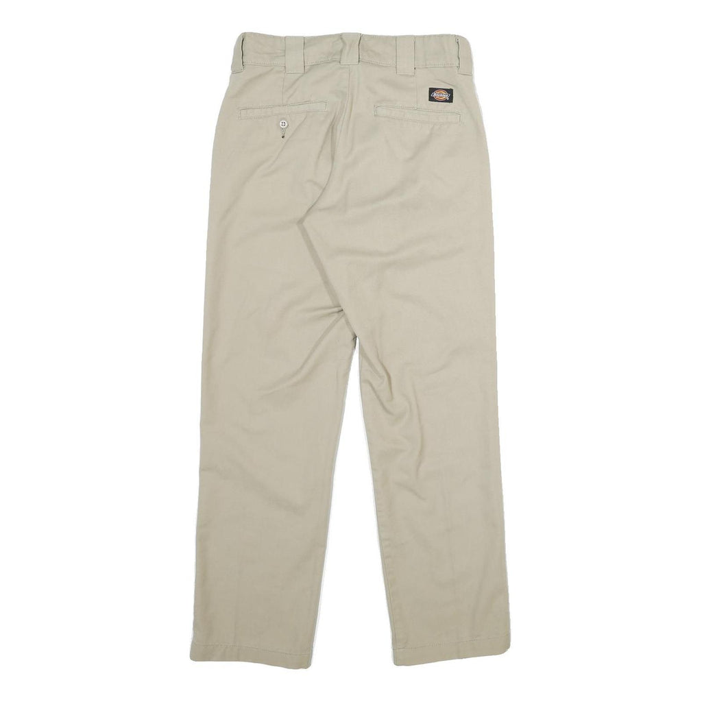 DICKIES Mens Beige Regular Fit Straight Leg Trousers W29 L30 Workwear Zip