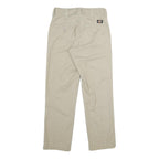 DICKIES Mens Beige Regular Fit Straight Leg Trousers W29 L30 Workwear Zip